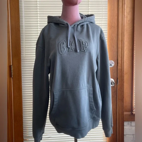 GAP Logo Hoodie Sweatshirt - Slate Green - Picture 1 of 11